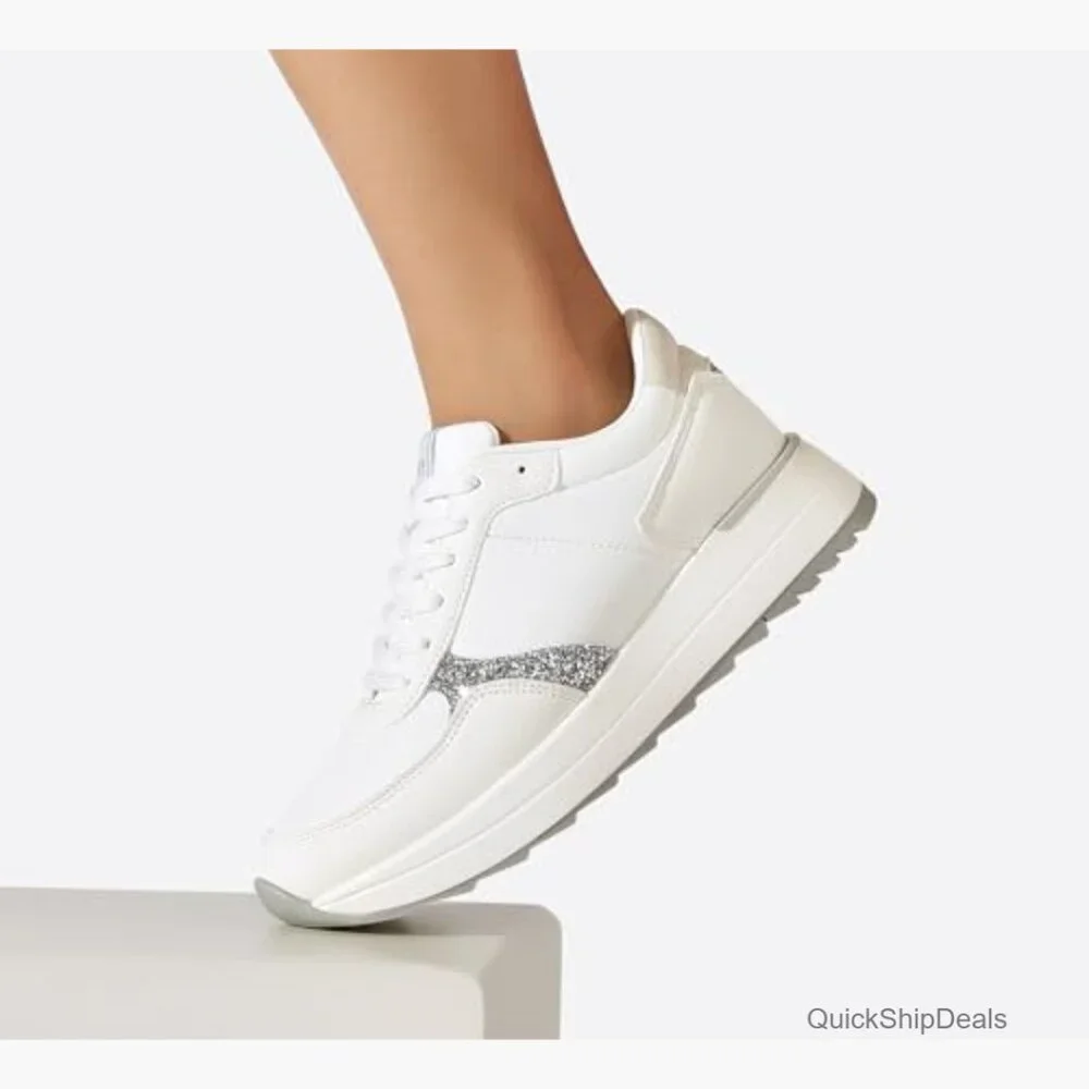 Platform Sneakers with Mesh Upper and Polyurethane Outsole
